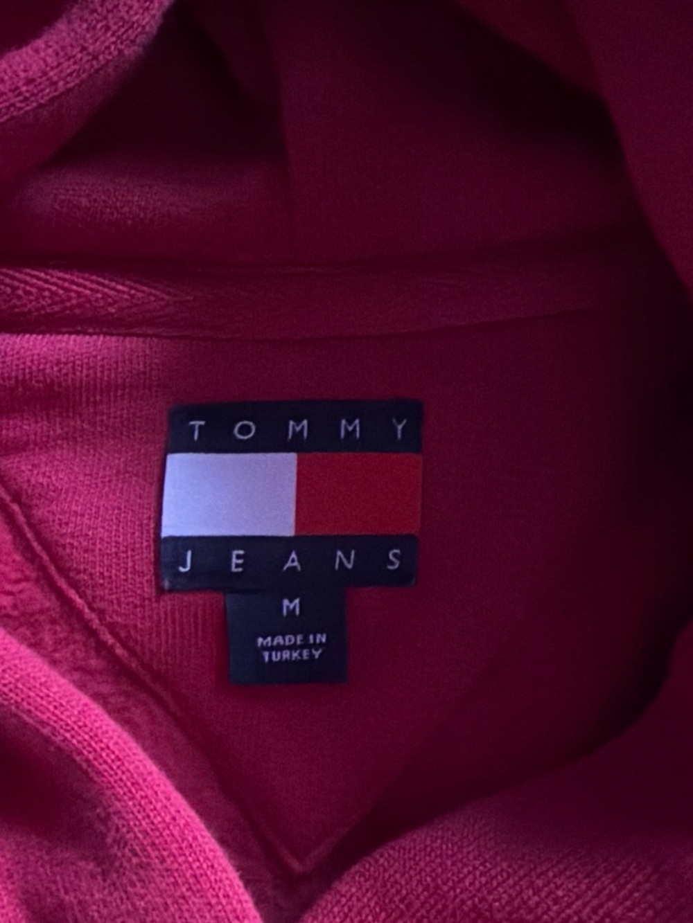 Tommy Hilfiger Pink-Red Sweatshirt with Logo Stud Detail